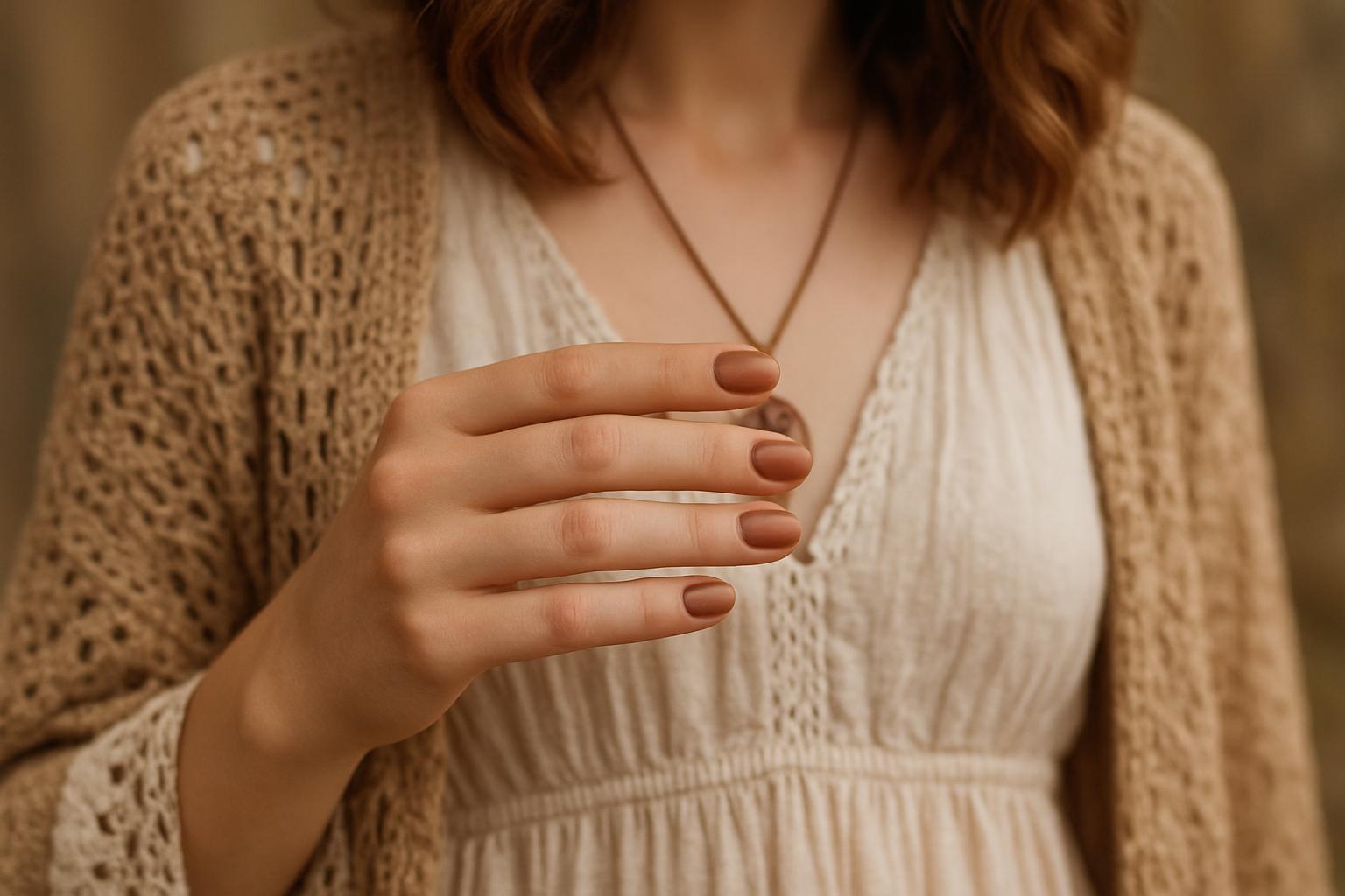 Jakie kolory paznokci pasują do różnych stylizacji?. Boho i naturalny trend: ziemiste tony i lekkość natury Jakie kolory paznokci pasują do różnych stylizacji?. Boho i naturalny trend: ziemiste tony i lekkość natury